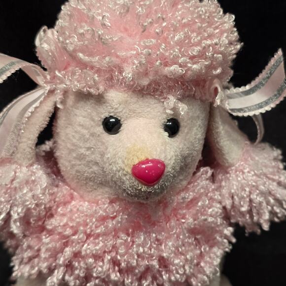 Aurora Fancy the Pink Poodle Hand Puppet Stuffed Plush Animal Dog - Picture 3 of 12